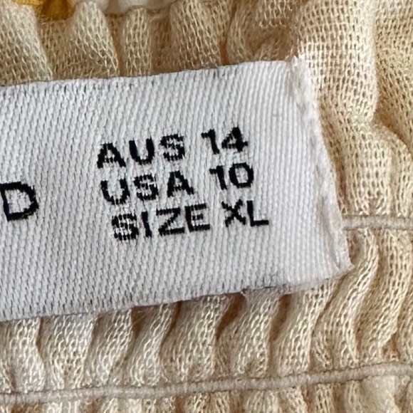 Faithfull The Brand El Marsa Floral Print Liya Crop Top Yellow/White 10 Feminine - Picture 7 of 13